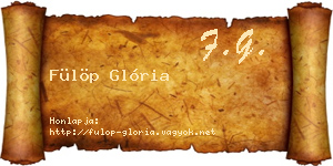 Fülöp Glória névjegykártya