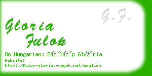 gloria fulop business card