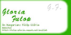 gloria fulop business card